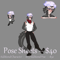 Pose Sheet -- $40, Additional Poses +$40