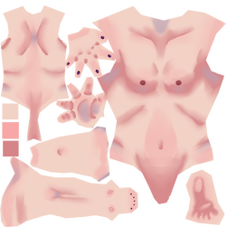 Self-Portrait Practice Model Body Texture